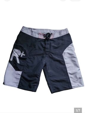 Y2K Rocawear Logo Board Shorts Size 36 Hip Hop‎ Streetwear Surf